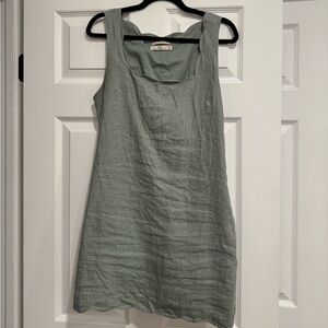 Abercrombie & Fitch Premium Linen Scalloped Dress